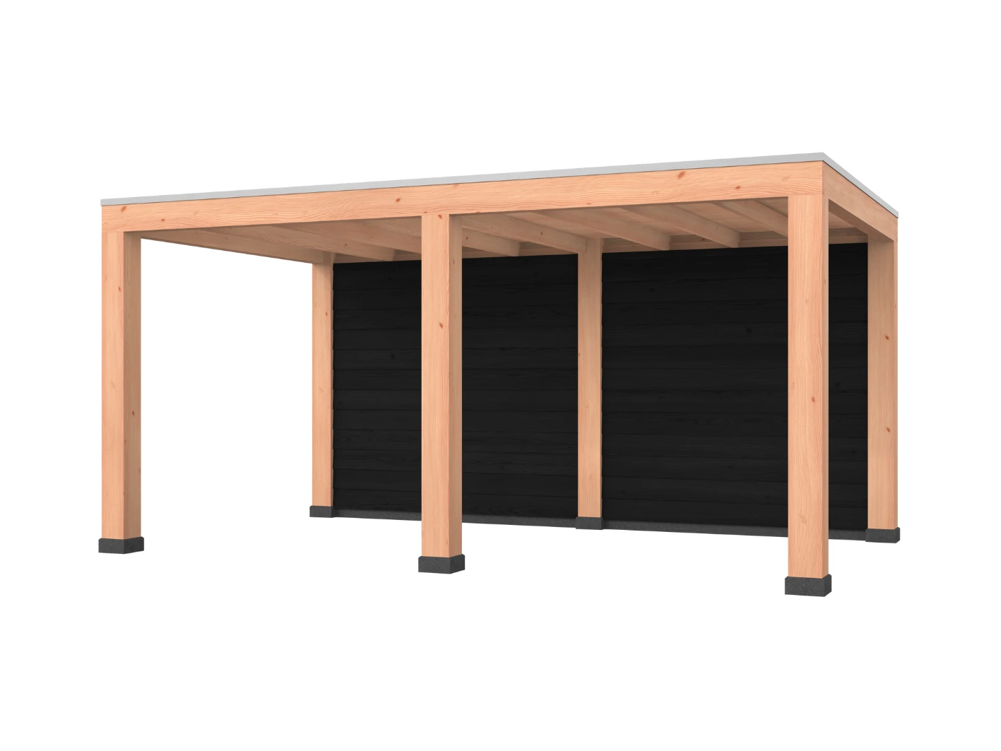 Douglas overkapping, 500 x 300, met zwarte achterwand, Westwood Modern - Afbeelding 1